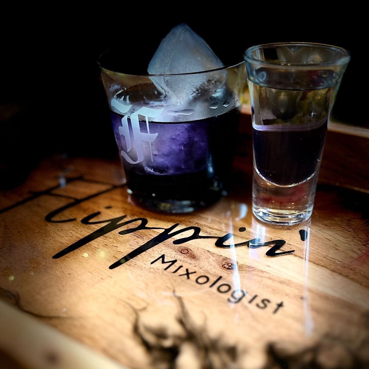I was messing with layering for a shot when I wondered what would happen with Malibu and Creme de Violette- would they layer? Which would float? Turns out they don’t layer, but I didn’t mind once I tasted it. The flavors were an unexpected (to me) delight! 

It is very sweet, so I wanted to add something earthy to help balance it a bit. A little reposado tequila did the trick beautifully. It layers nicely on top for a shot and balances and blends well when shaken for a cocktail.

Give it a shot! No pun intended but also very intended 😉.