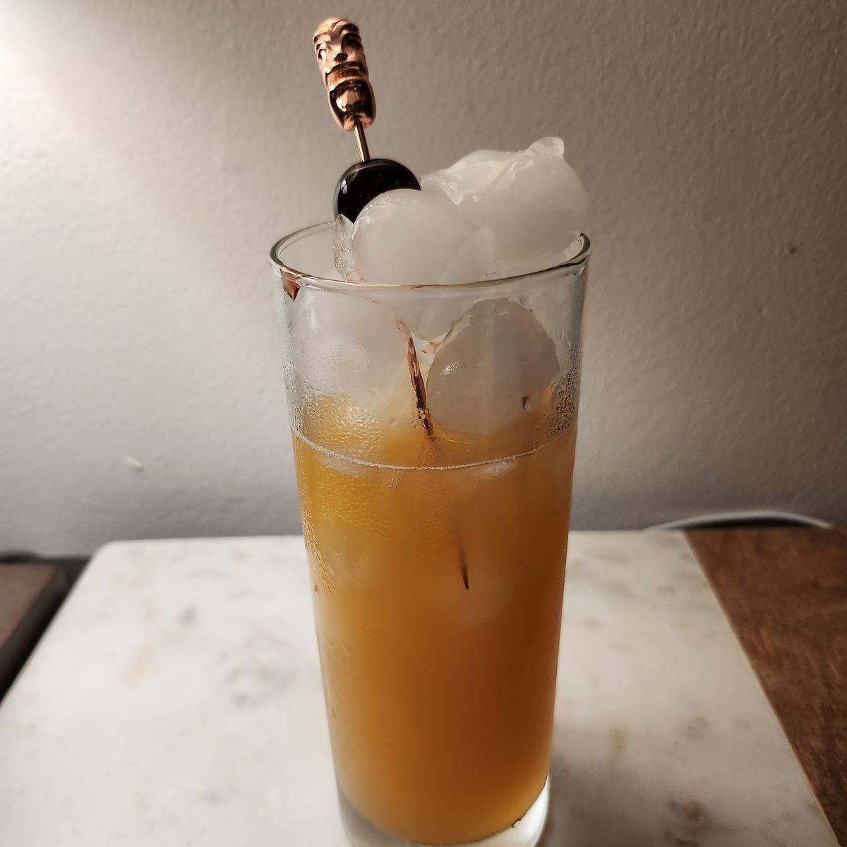 Hello friends! I'm back at it again with another kitchen sink cocktail, this time a Tiki-adjacent rum drink called Rockaway Beach! With a triple-split base of light and dark rum and a blanco tequila, this cocktail includes three fruit juices to round out the drink and add a little vitamins and nutrients. I would gladly fight off scurvy with this drink! It is light and tropical, and definitely has me dreaming of warmer weather and sunny days! Cheers!