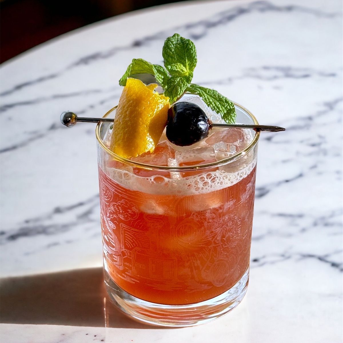 Smoked Black Cherry Smash Recipe | Crafted Pour