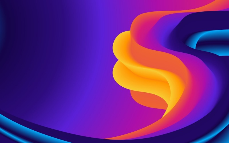 A smooth abstract swirl of orange and purple