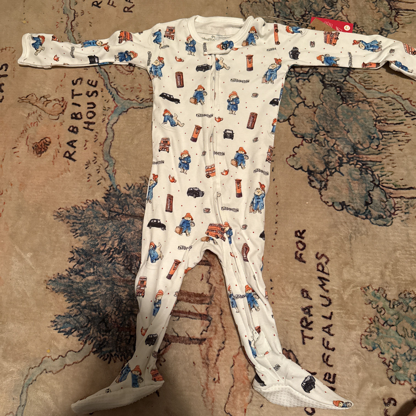 Organic 2 way zipper footie - Paddington