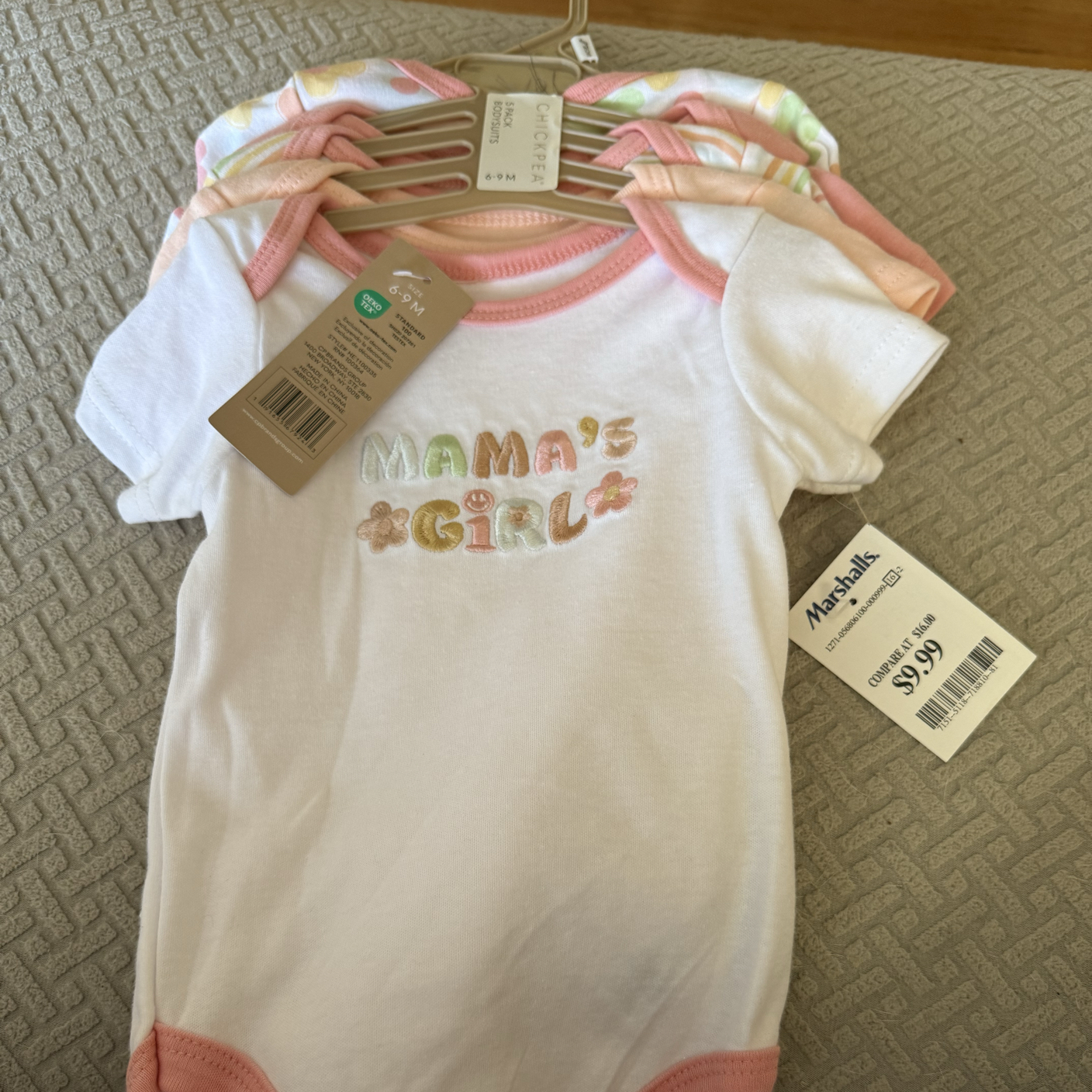 5 pack short sleeve onesies