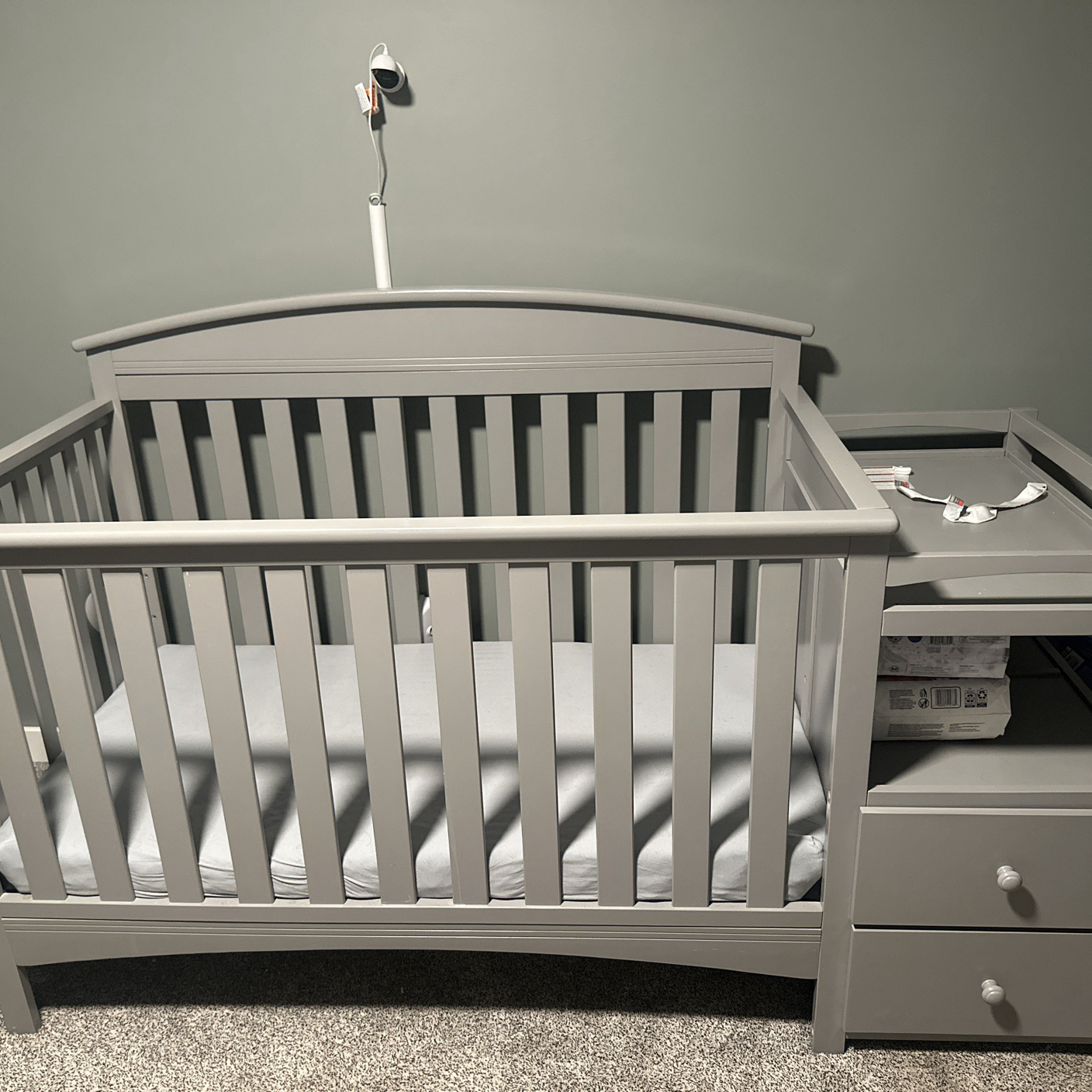 Crib and changing table