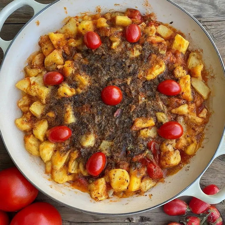 Patatesli Domatesli Soğan Yemeği
