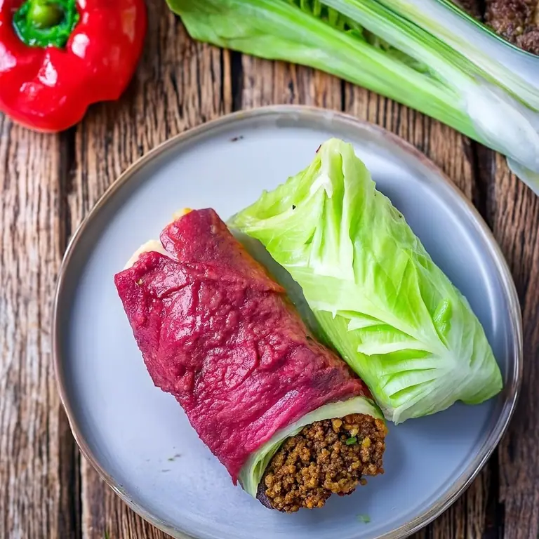 Red Lentil Stuffed Cabbage Rolls