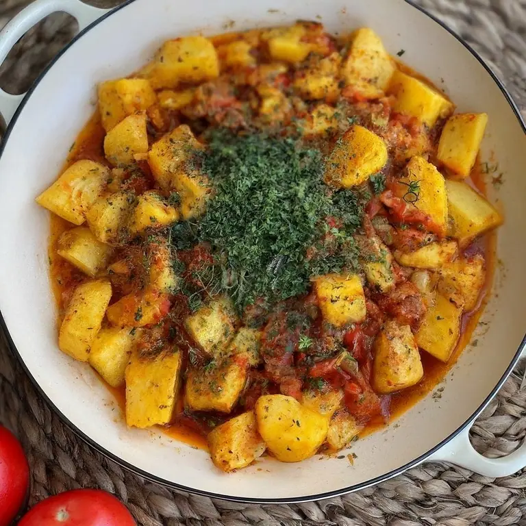 Zeytinyağlı Biberli Patates Yemeği
