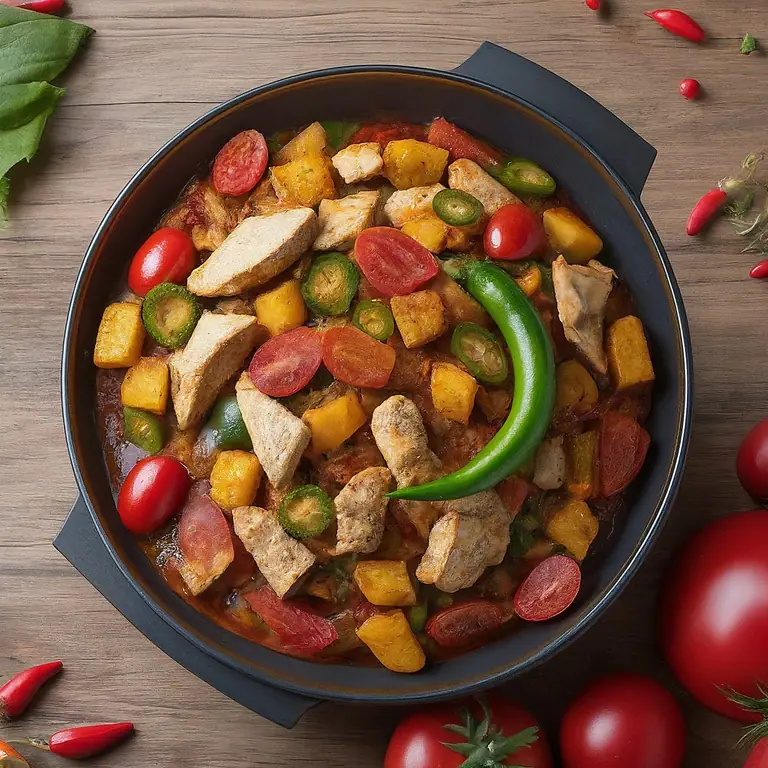 Spicy Vegetable Stir-Fry with Turkey Breast