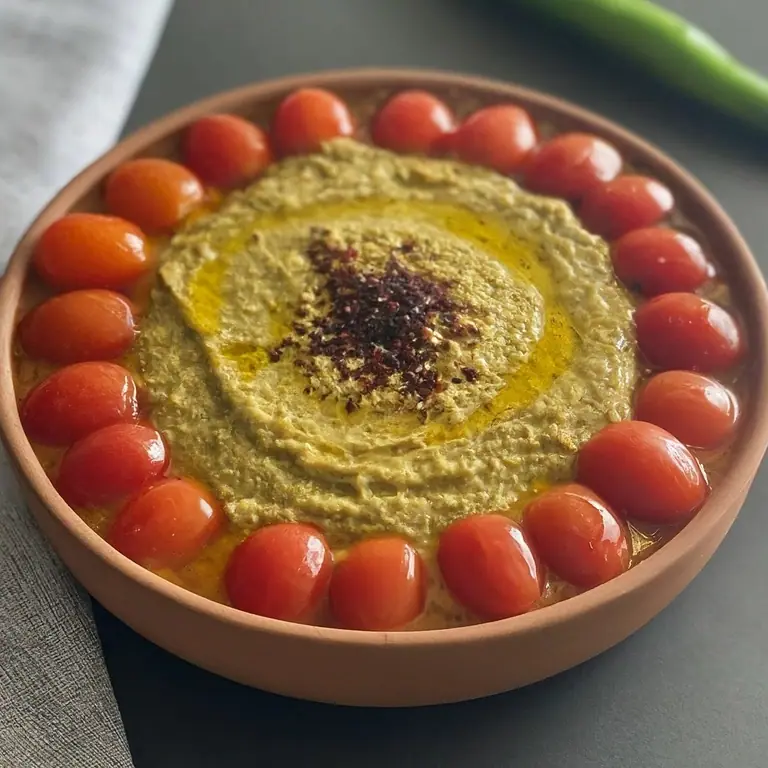 Közlenmiş Biber ve Salatalık Humusu