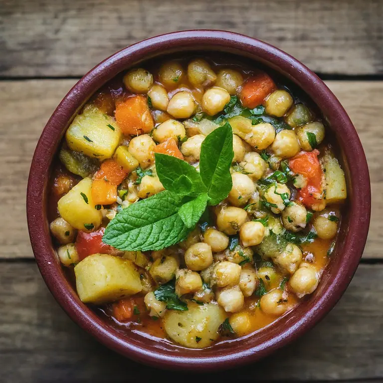 Vegetarian Chickpea Stew with Herbed Potatoes