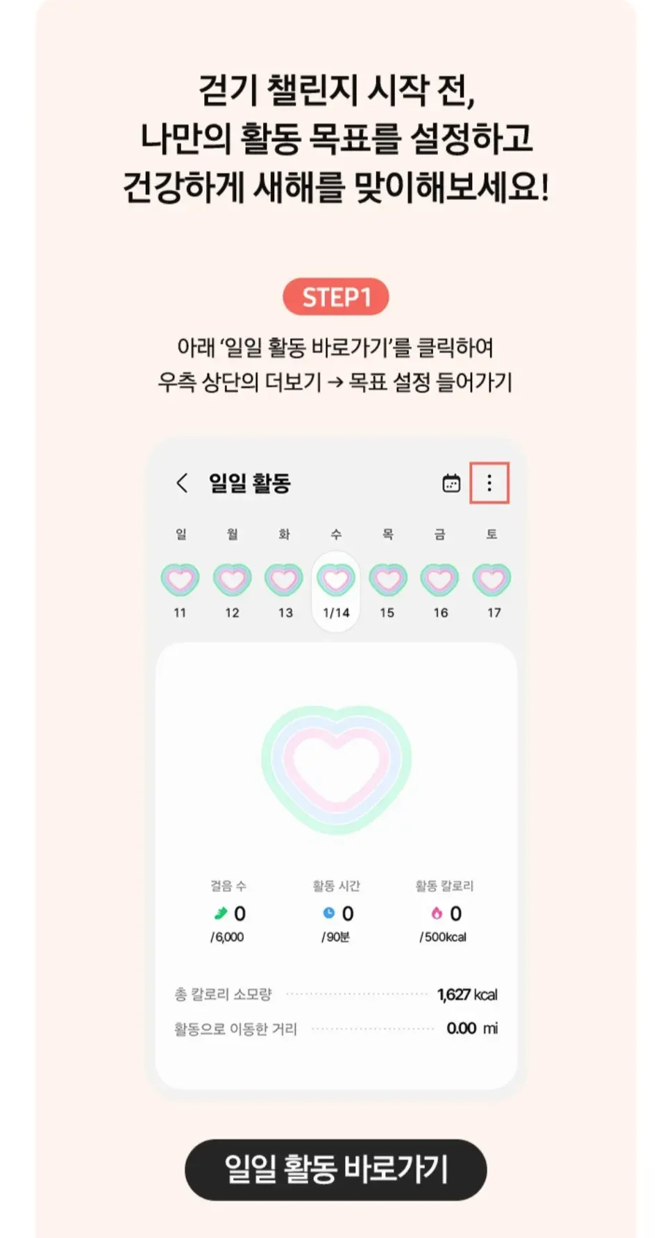 삼성 헬스 신년 챌린지 상세