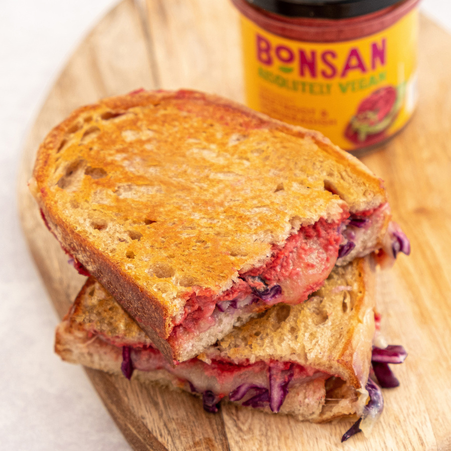 Beetroot & Red Cabbage Grilled Cheese Recipe TheVeganKind