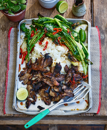 5 Spice Mushrooms, with Wok Fried Greens-image