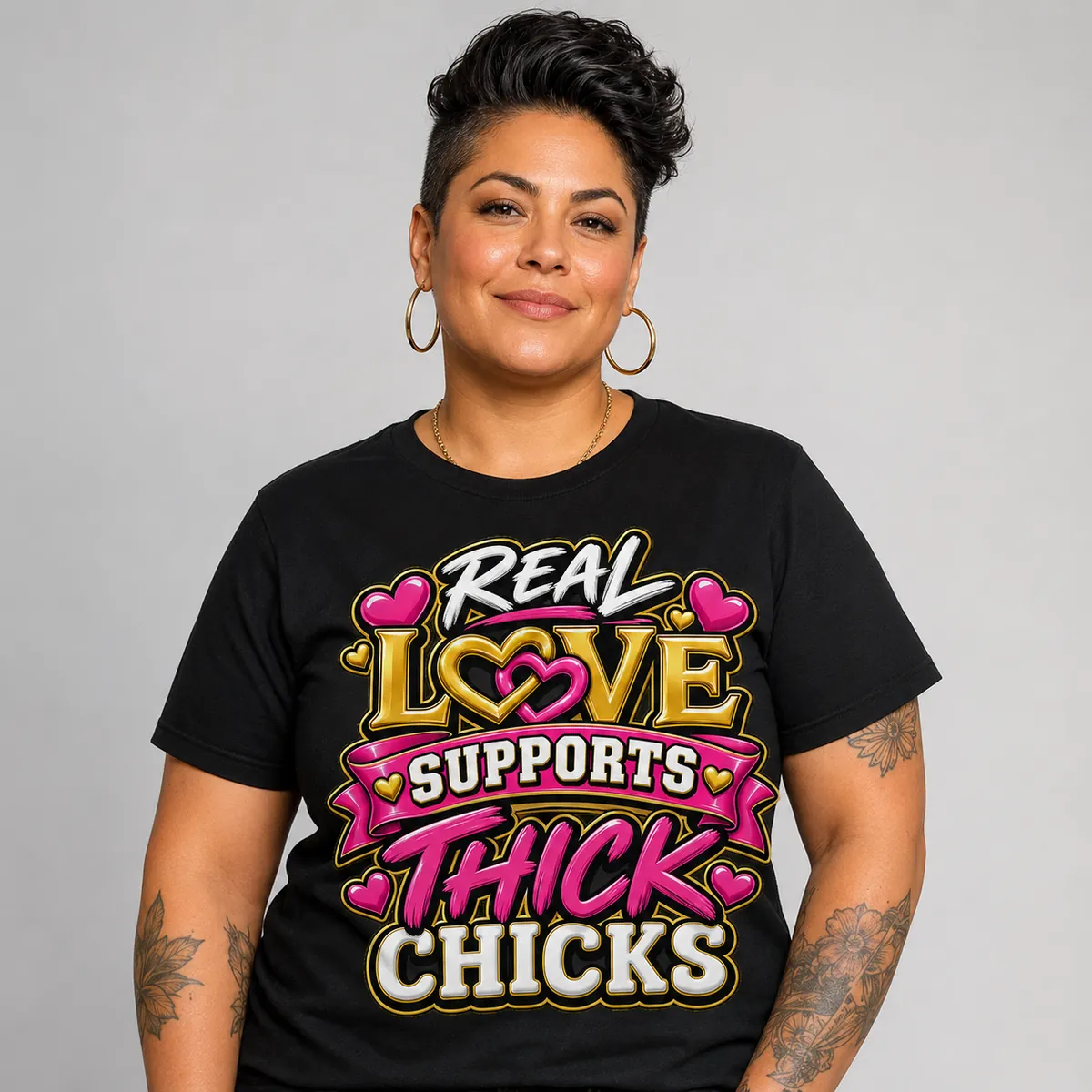 Real Love Supports Thick Chicks supporter T-shirt