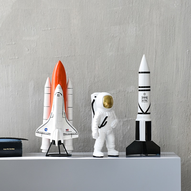 AstronautSculpturesRocketEspaceFigurineHandmadeHomeDecorationAccessories