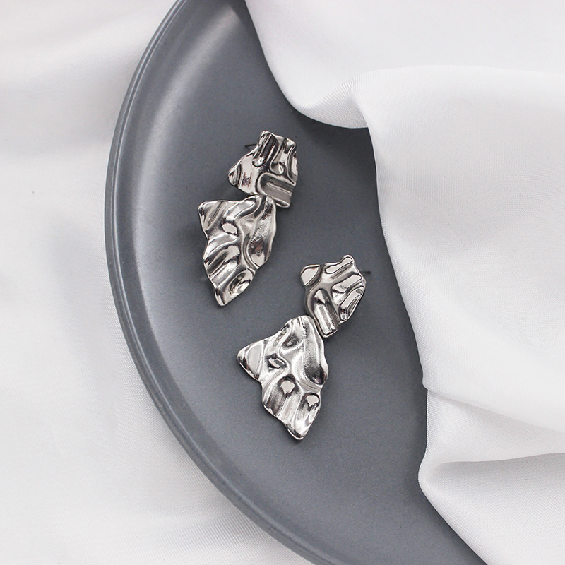 PerisBoxGoldSilverColorIrregularDropEarringsforWomenDesignerJewelryStatementGeometricalEarringsFactoryWholesale