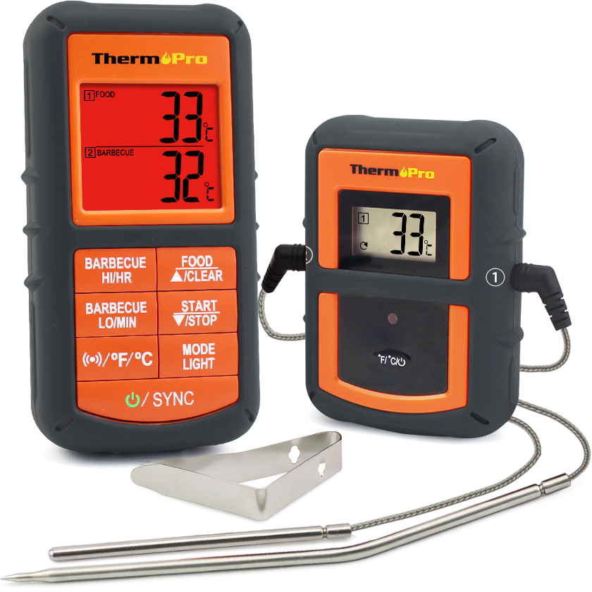 ThermoProTP08S90MRemoteWirelessFoodKitchenThermometerDualProbeForBBQSmokerGrillOvenMeatWithTimer