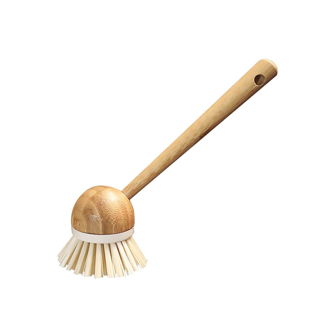PotDishBowlBrushCookingWashingCleaningBrushWithWoodenBambooLongHandleCleaningToolKitchenPotHangingBrush