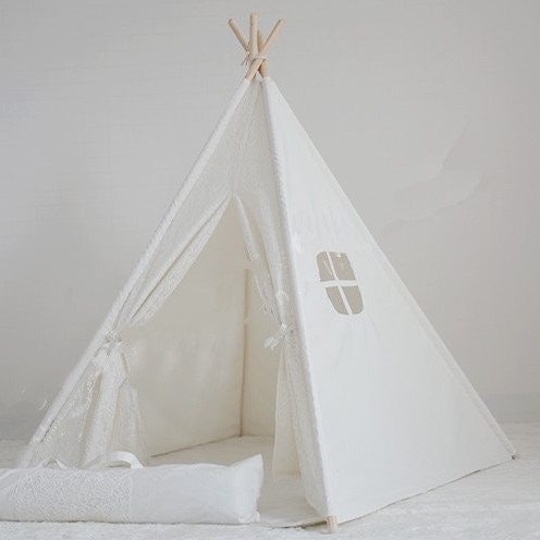 1.35m Portable Children's Tents Tipi Play House Kids Cotton Canvas Indian Play Tent Wigwam Child Little Teepee Room Decoration