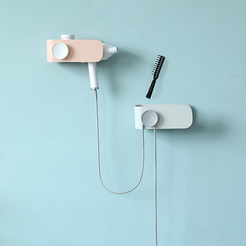 NewStyleHairDryerHolderWallmountedStorageSundriesRackMultifunctionSuctionOrganizerBathroomDecorationAccessories