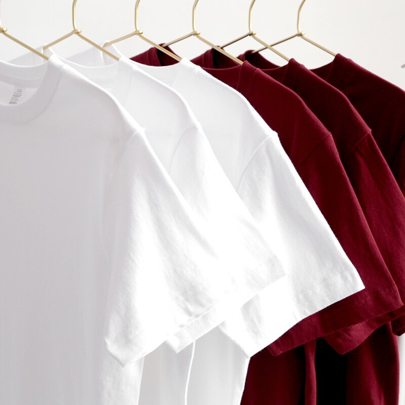 HighQuality100CottonTeeShirtUnisexSummerShortSleeveSquareCollarCasualTShirtsWomenSolidLooseBasicTeesMen