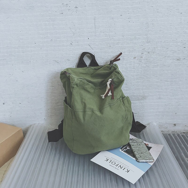 CASMOR2019WomenbackpackLargeCapacityGirlsHarajukuBagforTeenagerCanvasCasualSolidSchoolBagTravelBackpackFemale