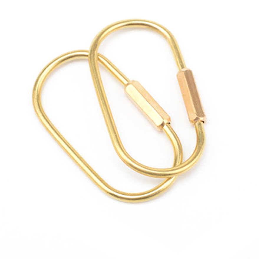 OTOKY2018HotSale1PcsBrassFlatSplitRingKeyHangHookChainHookHolderDIYCraftHardwareMay18