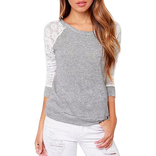 2016NewarrivalWomensLongSleeveSexyLaceBacklessEmbroideryKnittedTopsPullover