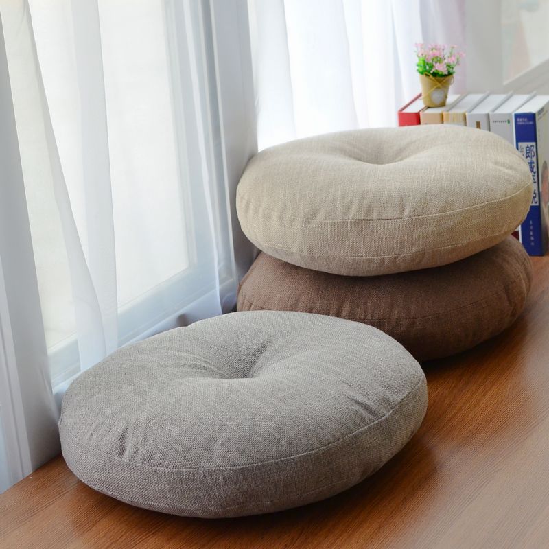 RoundShapeCottonLinenSeatCushion