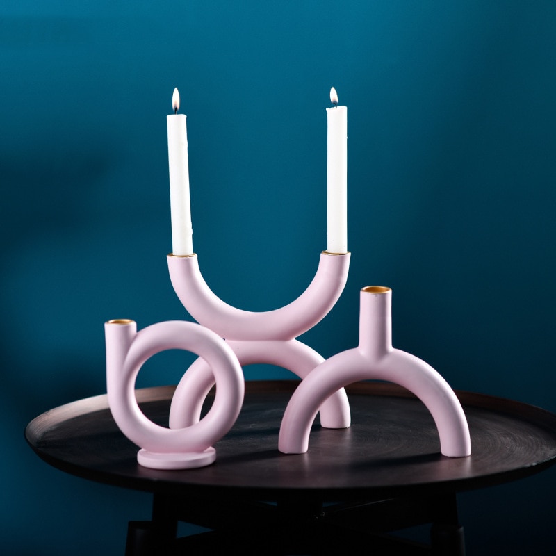 NordicstyleGeometricResinCandlestickCandleStandHomeWeddingDecorationAccessoriesForChristmasCandleHolderLivingroom