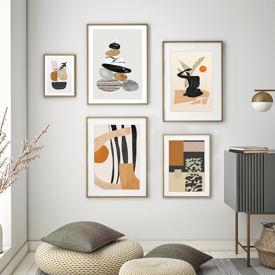 Scandinavia Abstract Geometric Canvas Painting Gallery Nordic Posters Print Wall Art Picture Living Room Interior Home Decor