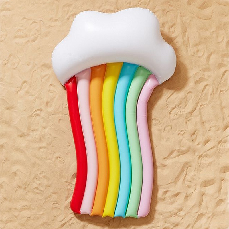 180cm Inflatable Rainbow Cloud Float Summer Swimming Ring