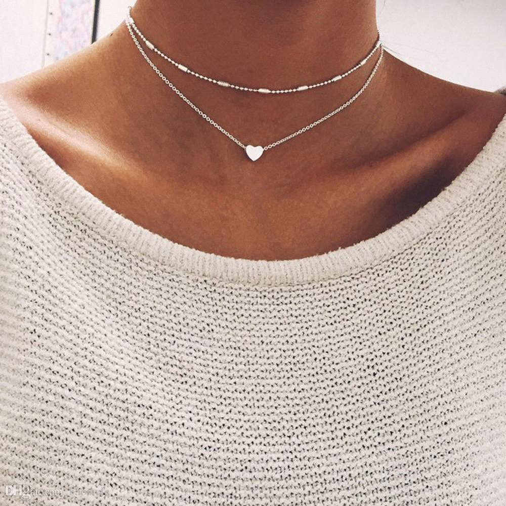 SimpleLoveHeartChokerNecklace