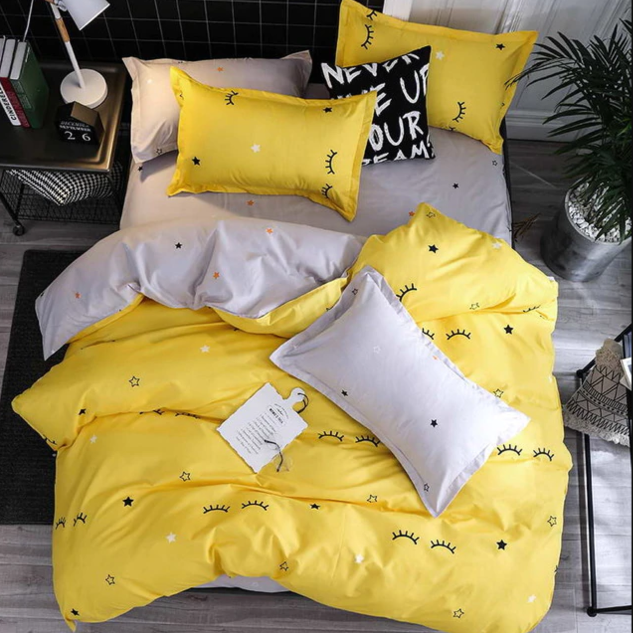 ClassicbedlinenDiamondstarryskystylehomeBeddingSetDuvetCoverPillowcaseflatbedsheetqueenkingsinglesize34pcs
