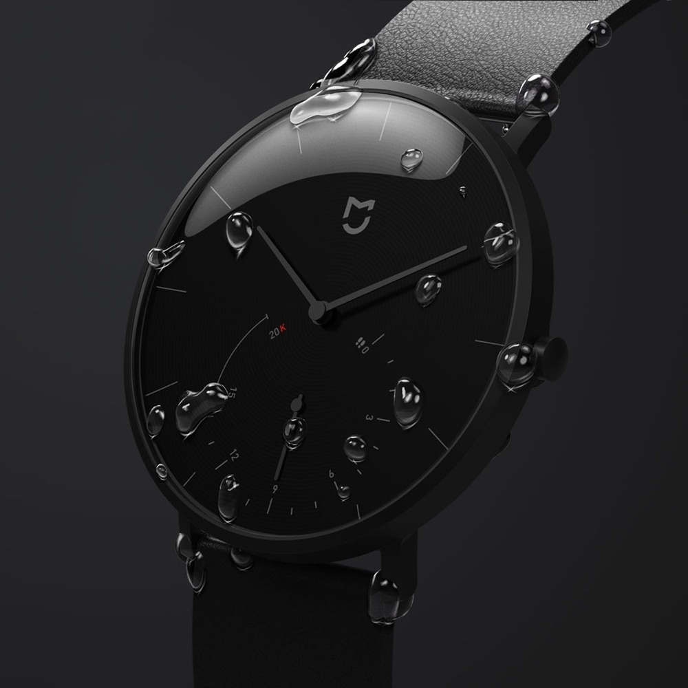 XIAOMIMiMijiaQUARTZSmartWatchLifeWaterproofwithDoubleDialsAlarmSportSensorPedometerTimeLeatherBandMiHomeAPP
