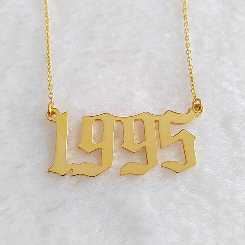 PersonalizedOldEnglishFontLuckyNumberPendantNecklaceCustomMadeUpto8Numbers