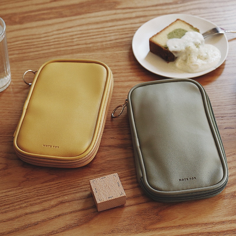 LovelyLeatherPortablePencilBagPencilCaseTravelPassportMakeupPackageKawaiiStationery
