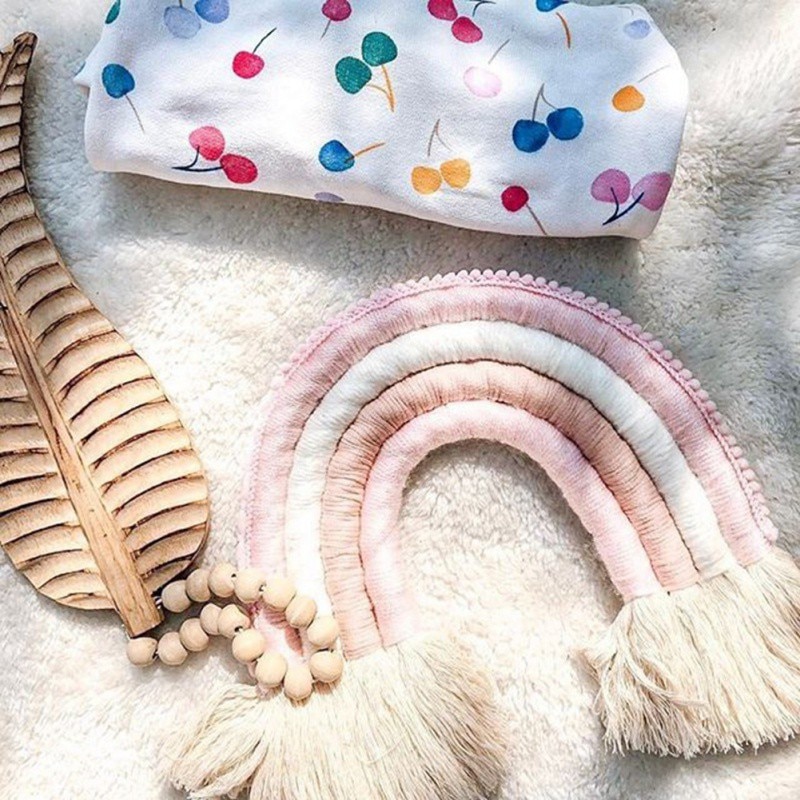NewHomeDecorationAccessoriesRainbowHandmadeWeavingOrnamentNordicFreshSimpleKidRoomWallDecorationHanging