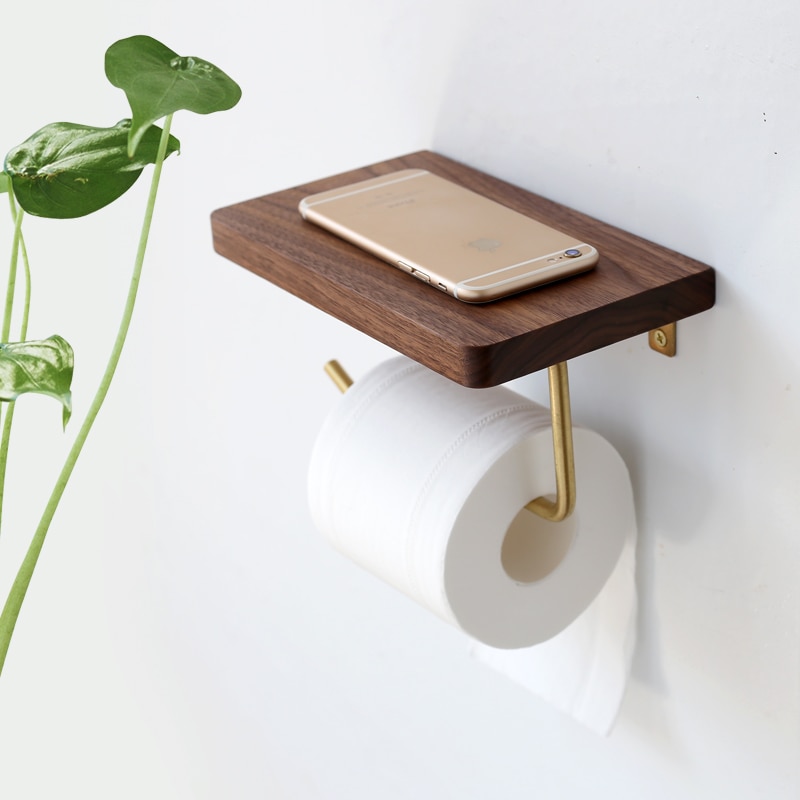 NordicLuxuryPaperTowelRackWoodenTissuePaperStorageHolderToiletRollPaperHolderBathroomOrganizerToolsWallDecor