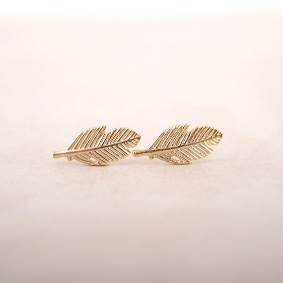 SMJELNewFashionPunkLeafEarringsforWomenVintageFeatherStudEarringfemme2018JewelryPartyGiftboucledoreilleED038
