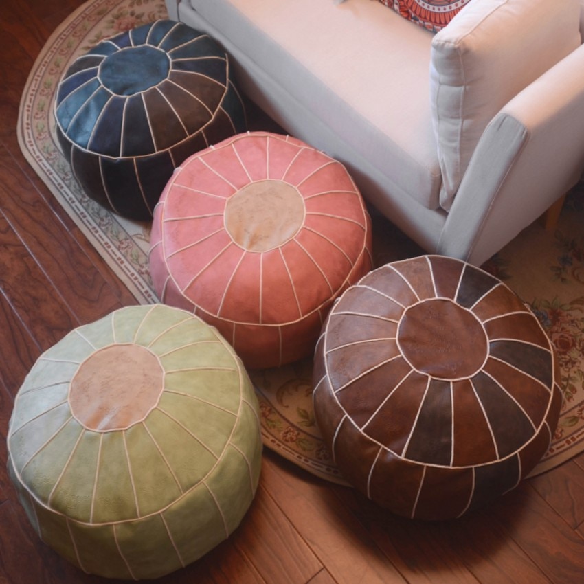 RetostylehandmadeMoroccopoufHomedecorationseatpillowcushionwithoutcoreremovablecushioncase505025cm