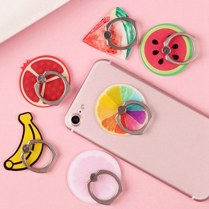 UniversalFruitPhoneHolderClaspMountGripStandSocket360DegreFingerRingForIPhoneX87PlusXiaomiHTC
