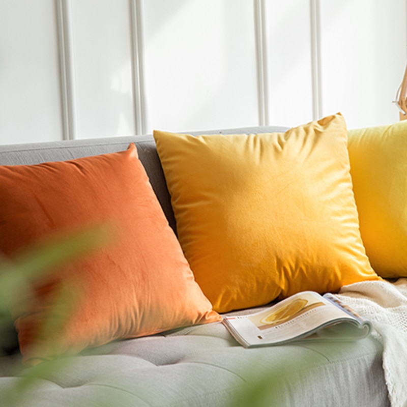 ThrowPillows4545CushionCoverForLivingRoomSofaPillowcaseOrangeDecorationVelvetHouseDecorKussenhoesHomeDecor