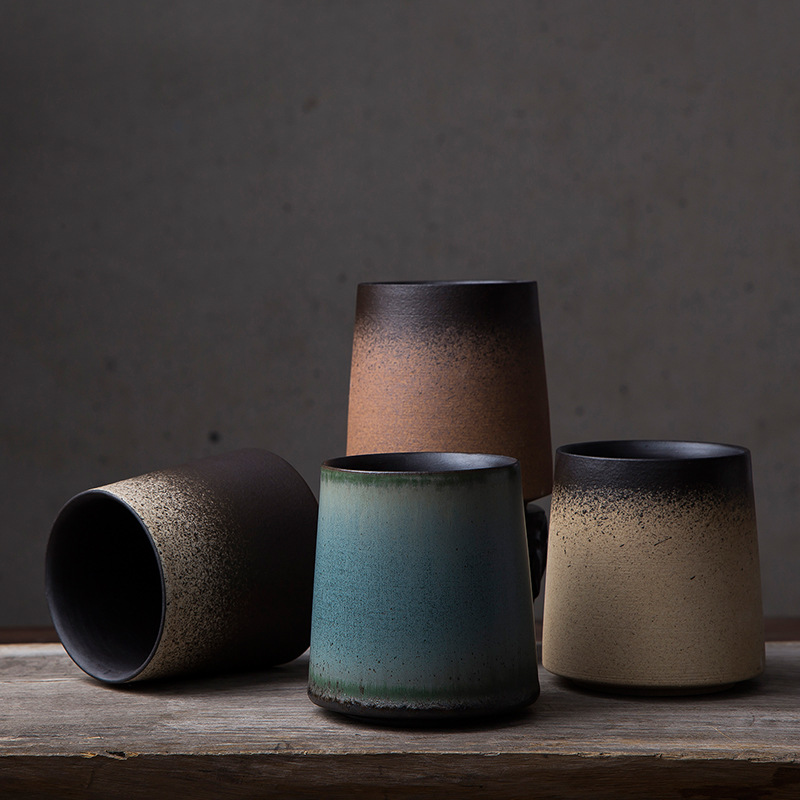 JapaneseStyleOriginalCreativeCeramicMugsPersonalitySimpleRetroCupGradientWaterMugCoffeeCupHomeOfficeDrinkware