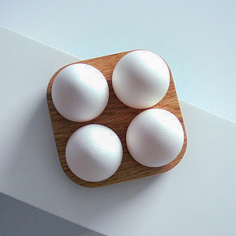 Japanese style Wooden Double Row Egg Storage Box Home Organizer Rack Eggs Holder Kitchen Decor Accessories