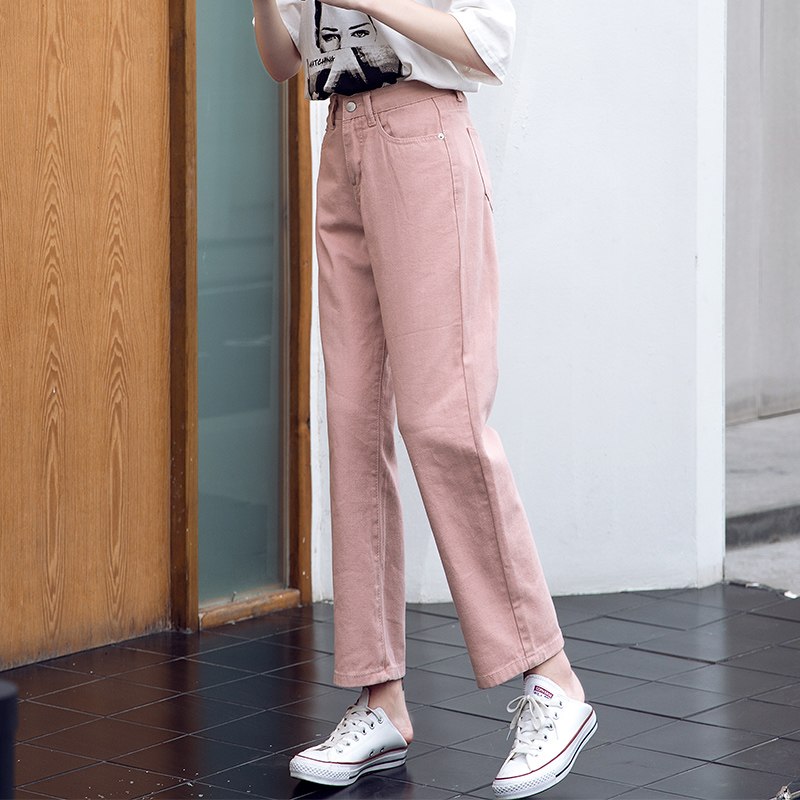 GUUZYUVIZBlackPinkBoyfriendJeansForWomen2018CasualLooseVintageWideLegPantsWomenPlusSizeChicJeansWomanSummer