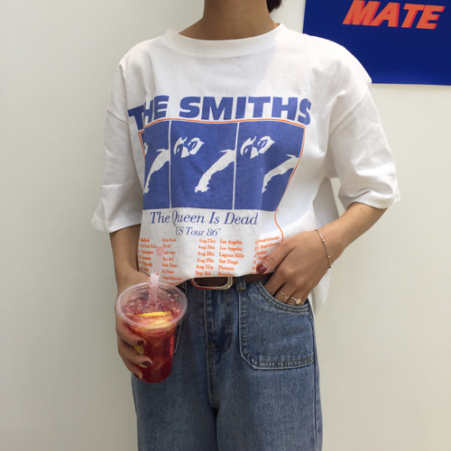 VintageLetterPrintedCausalWhiteCottonTshirts