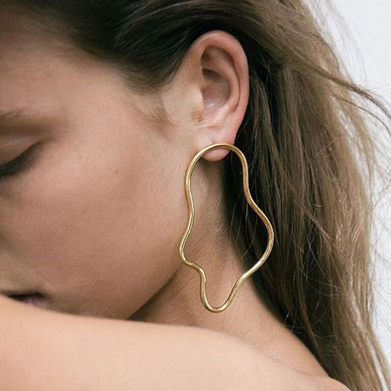 MinimalistGoldSilverDropEarring