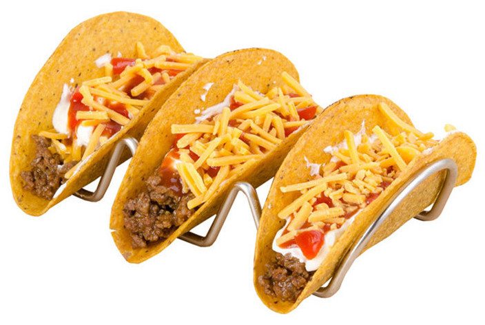 TacoHoldersMexicanFoodStainlessSteelRackStandHoldsHardorSoftShells