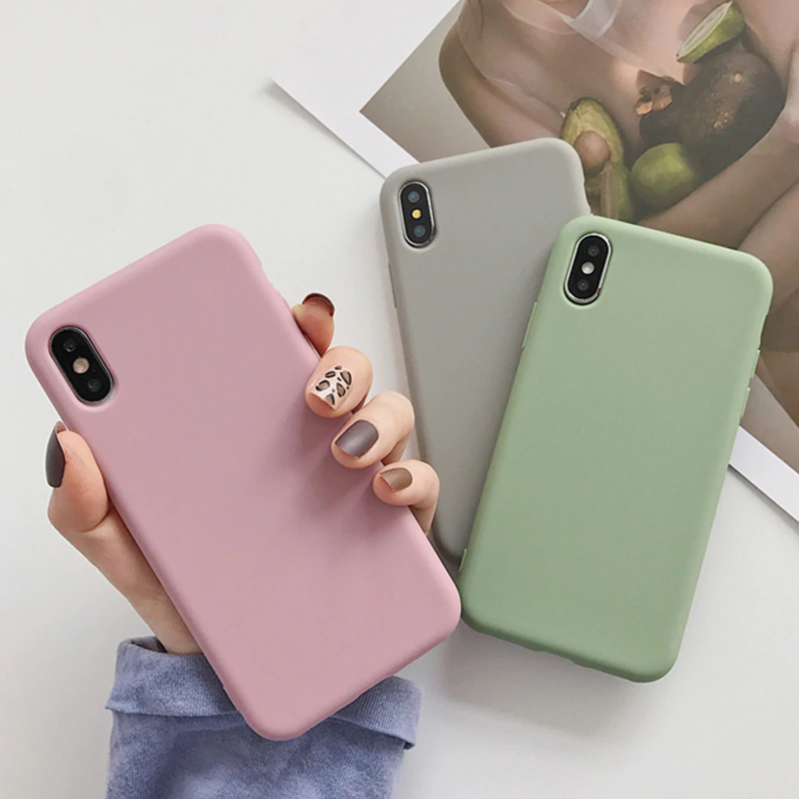 USLIONCandyColorPhoneCaseForiPhoneXS11ProMaxXRXSMaxXPlainSiliconeCoverForiPhone66S78PlusSoftTPUCase