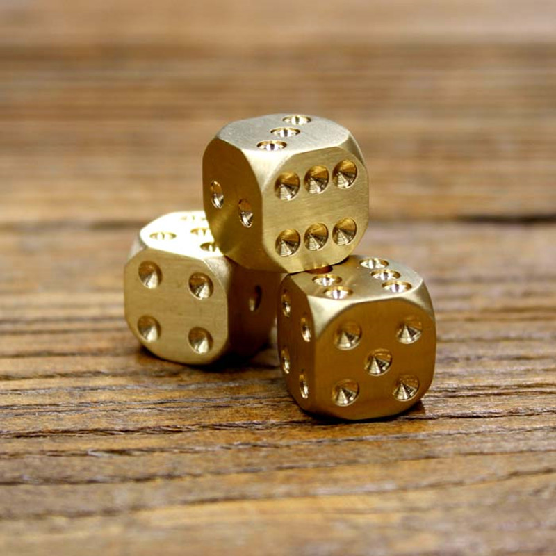 ManualPolishedPureCopperDiceDecorationsBrassDiceExquisiteDiceSieveCreativeMahjongDiceBarUseTools